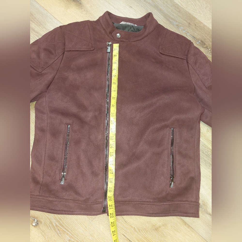 Zara Man Rich Wine Red Bomber Jacket Sz XL - Picture 11 of 13